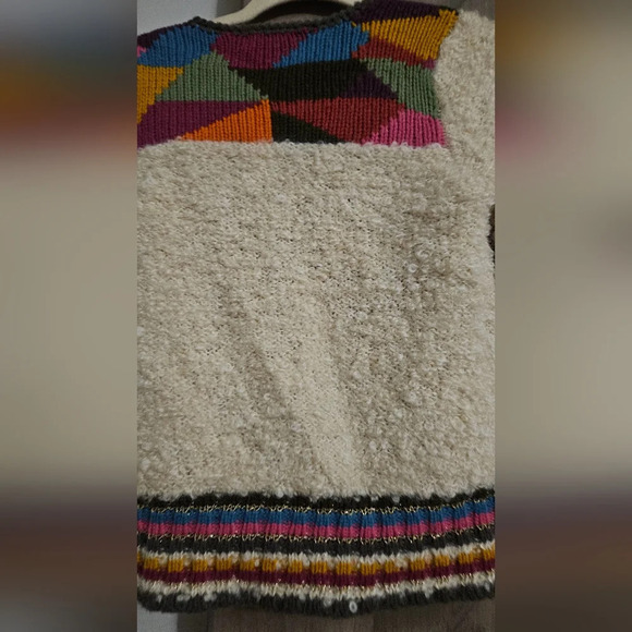 H&M Wool/mohair cardigan sweater with colorful patchwork.Circa 2009. Size 2 NWT - Picture 10 of 11